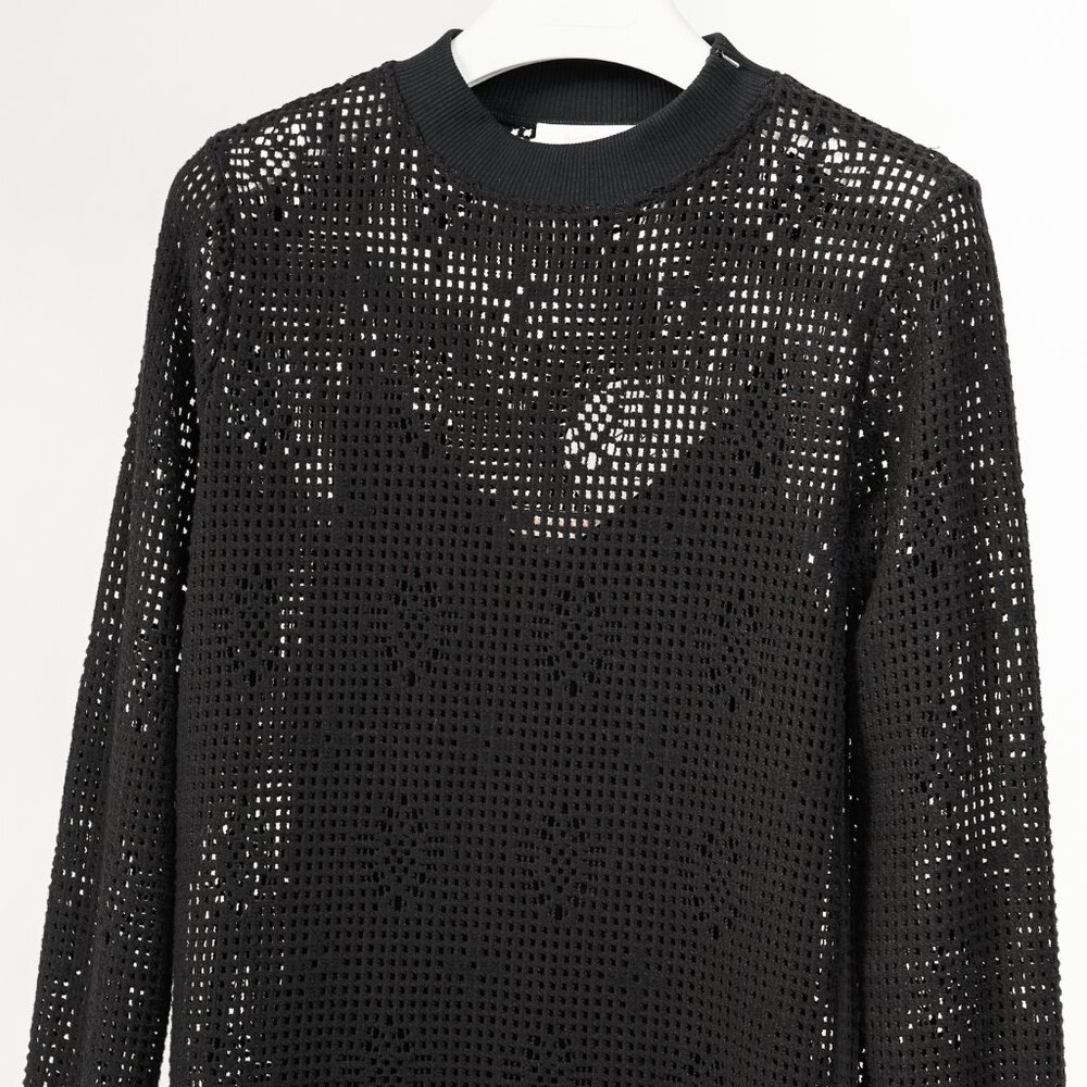 See by Chloe Black Crochet Long-Sleeve Mini Dress - Picture 3 of 8